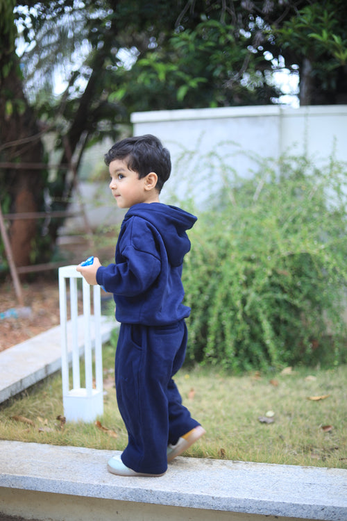 Cozy Cub Hoodie Cord Set-Midnight Blue